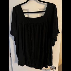Lane Bryant black square neck top 18/20